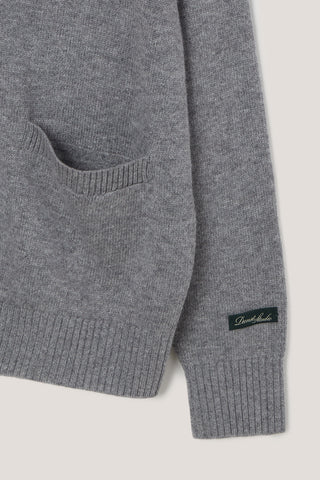 UNISEX BOYFRIEND KNIT CARDIGAN MELANGE GREY