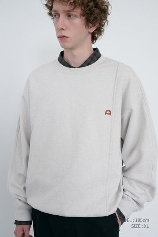 UNISEX DUNST LOGO CREASE SWEATSHIRT OATMEAL MELANGE