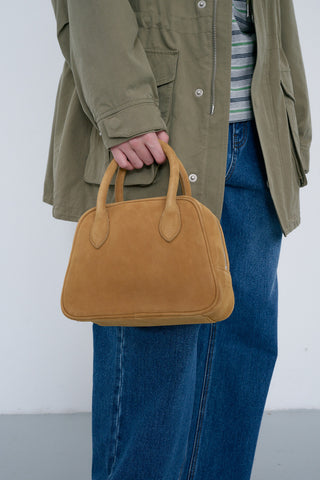 SUEDE BOSTON TOTE BAG GOLDEN CUSTARD