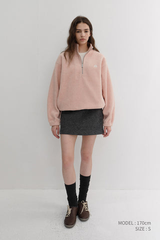 WOOL MINI SKIRT MELANGE GREY
