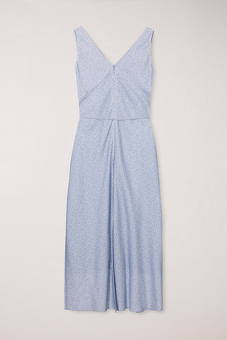 SLEEVELESS PATTERNED DRESS SOFT BLUE