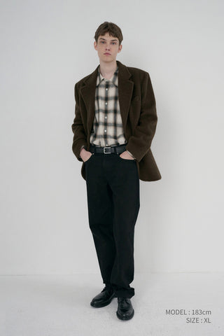 UNISEX WINTER FLANNEL CHECKED SHIRT BEIGE