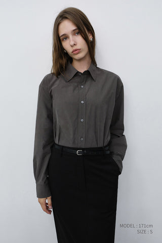 UNISEX REFINED COTTON SHIRT MUSHROOM