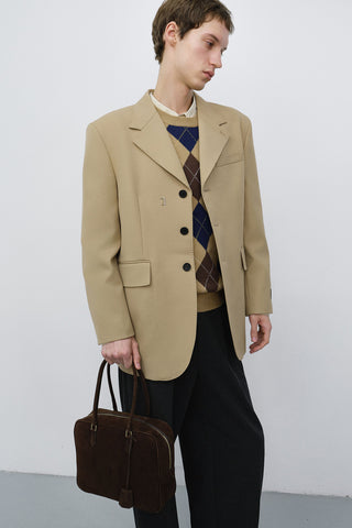 CLASSIC 28 SUEDE BAG DEEP BROWN
