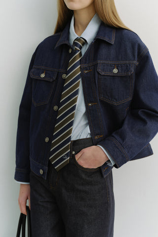STRIPED TIE OLIVE