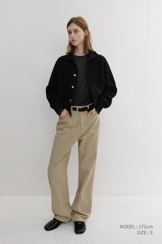 BRUSHED STRAIGHT JEANS BEIGE