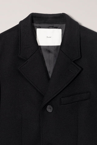 UNISEX 2-WAY 3 BUTTON CASHMERE COAT BLACK