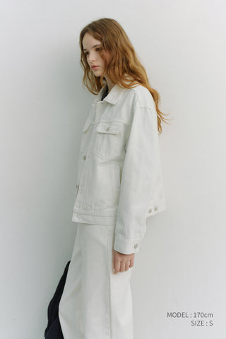 UNISEX DENIM TRUCKER JACKET IVORY