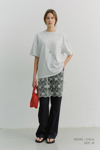 UNISEX LOOSE T-SHIRT LIGHT MELANGE GREY