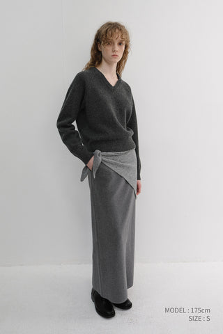 FLEECE MAXI SKIRT CHARCOAL GREY