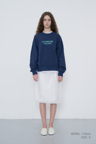 UNISEX SLOGAN SWEATSHIRT NAVY