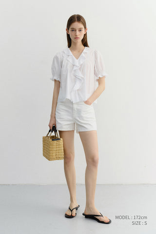 RUFFLE BLOUSE WHITE