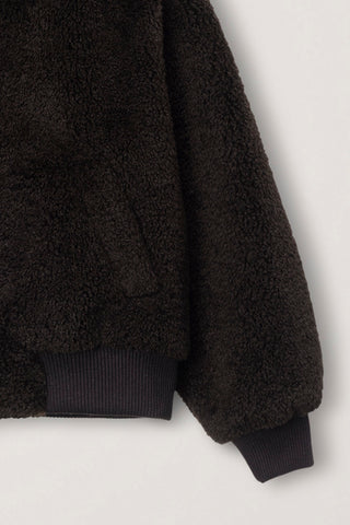 UNISEX BOA FLEECE BLOUSON DARK BROWN