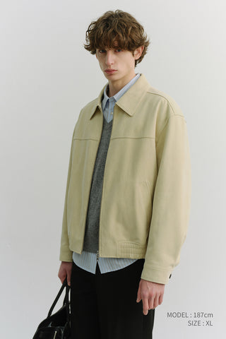 UNISEX ALTER-SUEDE COLLARED BLOUSON CREAM