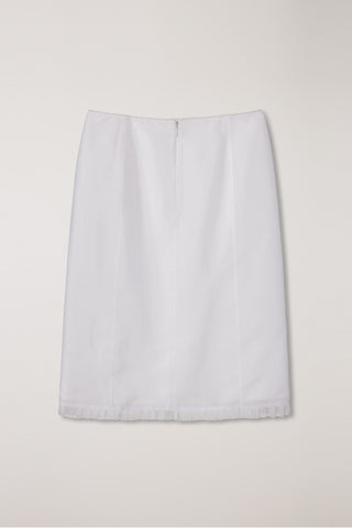 H-LINE LACED MIDI SKIRT WHITE