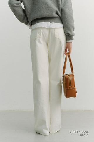 90S WIDE LEG NEW JEANS CREAM WHITE