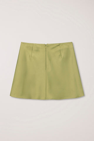 SATIN MINI SKIRT SOFT OLIVE
