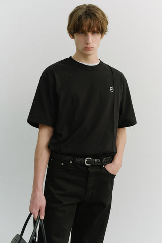 UNISEX LOGO CREASE T-SHIRT BLACK