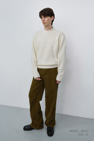 UNISEX CHUNKY ROLL NECK SWEATER IVORY