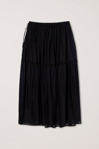TIERED MAXI SKIRT BLACK