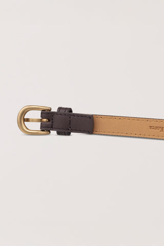 D-BUCKLE THIN LEATHER BELT ESPRESSO