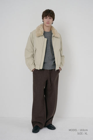 UNISEX JERSEY WIDE PANTS DARK BROWN