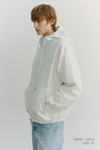 UNISEX LOGO WINDBREAKER WHITE SOFT BLUE
