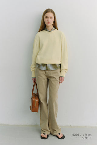 UNISEX BUTTONED CREWNECK SWEATER BUTTER