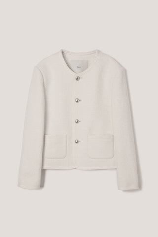 UNISEX CLASSIC BOUCLE TWEED JACKET CREAM