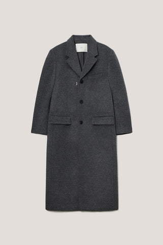 UNISEX 2-WAY 3 BUTTON CASHMERE COAT CHARCOAL GREY