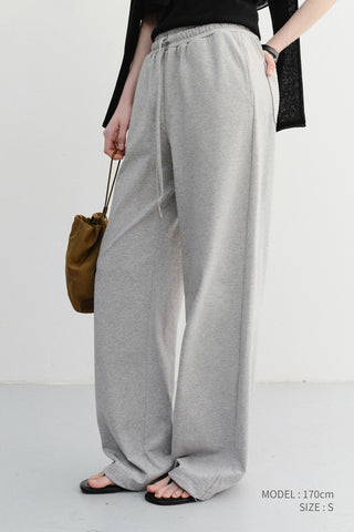 SUMMER WIDE JOGGER PANTS MELANGE GREY