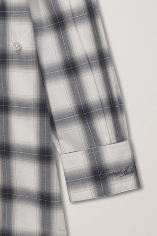 UNISEX 2-WAY OVERSIZED CHECKED SHIRT BLACK OMBRE CHECK