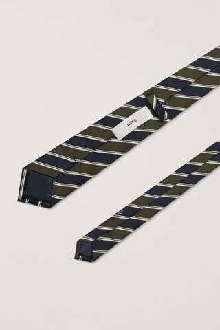 STRIPED TIE OLIVE