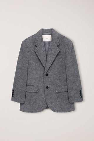 UNISEX ALPACA BLAZER COAT MELANGE GREY