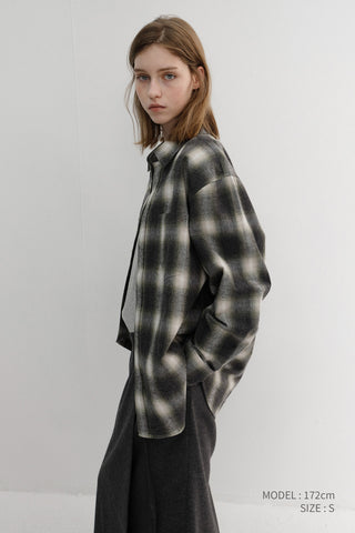 UNISEX WINTER FLANNEL CHECKED SHIRT OLIVE GREEN
