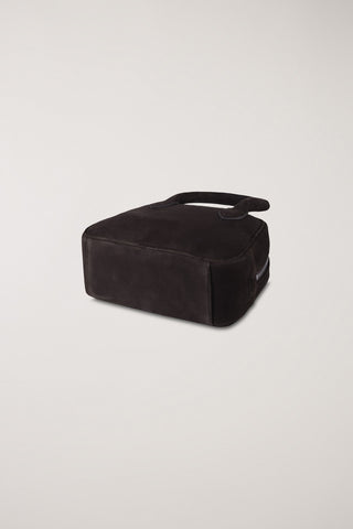 SUEDE BOSTON TOTE BAG DEEP BROWN
