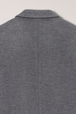 UNISEX 2-WAY 3 BUTTON CASHMERE COAT MELANGE GREY