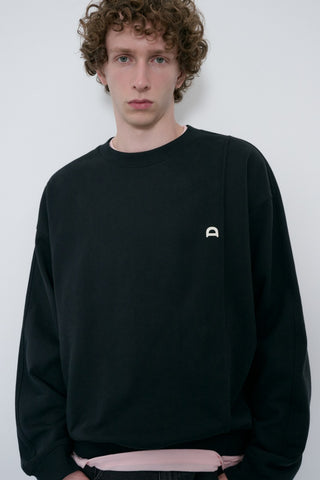 UNISEX DUNST LOGO CREASE SWEATSHIRT BLACK