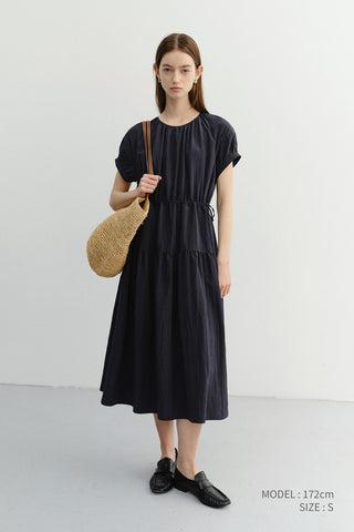 HALF SLEEVE DRESS DEEP NAVY