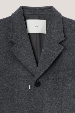 UNISEX 2-WAY 3 BUTTON CASHMERE COAT CHARCOAL GREY
