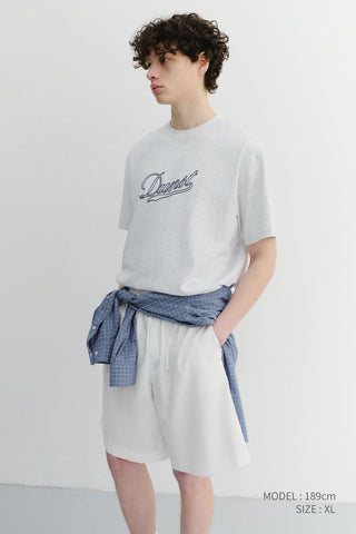 UNISEX CHAIN LOGO T-SHIRT LIGHT MELANGE GREY