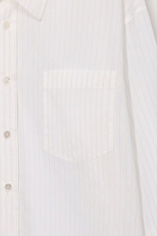 UNISEX SUMMER BREEZE STRIPED OVERSHIRT WHITE