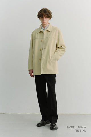 UNISEX ALTER-SUEDE HALF JACKET CREAM BEIGE