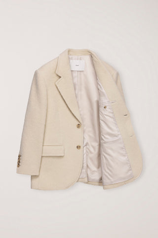 UNISEX ALPACA BLAZER COAT BUTTER BEIGE
