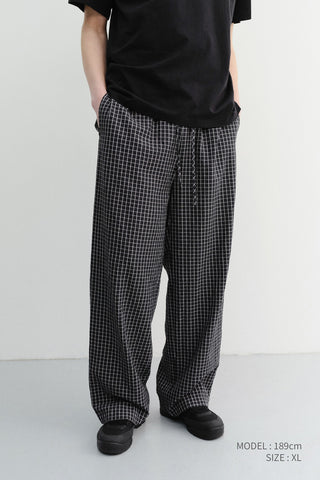 UNISEX CHECKED PAJAMA SLACKS BLACK CHECK