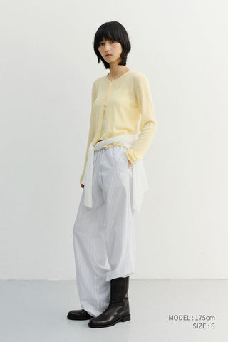 SUMMER ESSENTIAL CREWNECK CARDIGAN BUTTER