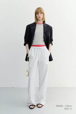 SUMMER WIDE JOGGER PANTS LIGHT MELANGE GREY