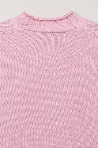 UNISEX CHUNKY ROLL NECK SWEATER SOFT PINK