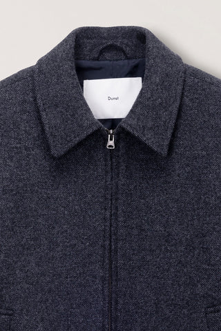UNISEX COLLARED WOOL BLOUSON CHARCOAL GREY