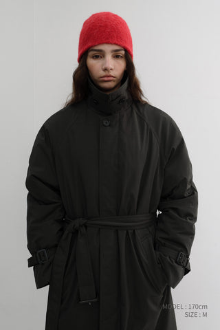 UNISEX PADDED BALMACAAN COAT CHARCOAL GREY